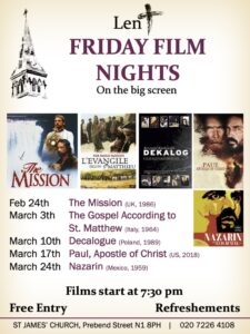 Poster for Friday Lent Films at St James'